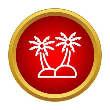 Tropical island palm trees vector icon Stockillustratie