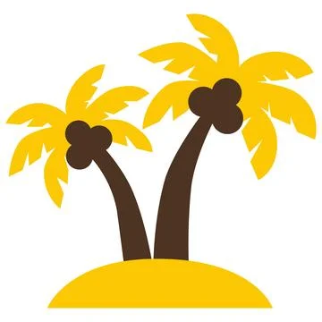Tropical island with palms vector icon 库存插图
