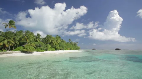 Tropical island with palmtrees Stock Footage 1006622