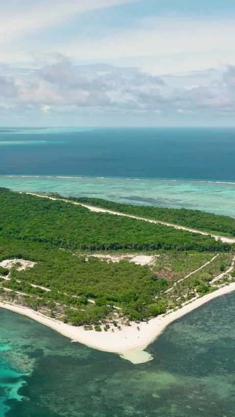 Tropical island with sandy beach. Stock Footage 302262243