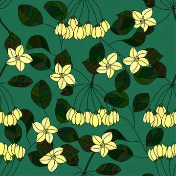 Tropical island seamless pattern Illustrazione stock