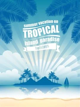 Tropical island vector Stock Illustration