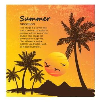 Tropical island vector Stock Illustration