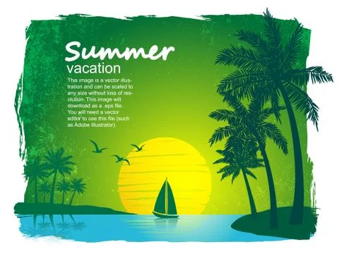 Tropical island vector Stock Illustration