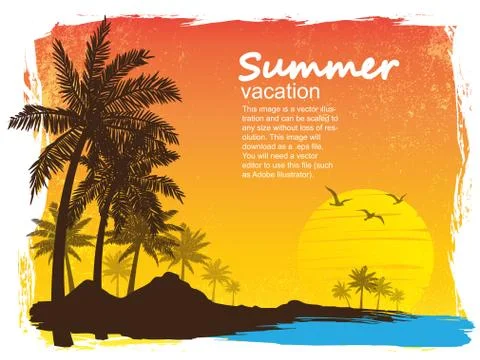 Tropical island vector Stock Illustration
