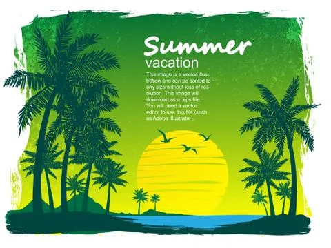 Tropical island vector Illustrazione stock