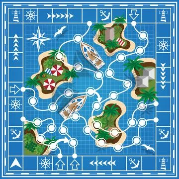 Tropical Islands on the map. Stock Illustration