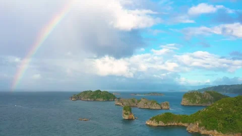 Tropical islands in the ocean Stock Footage 255626477
