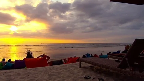 Tropical island's sunset Stock Footage 77887607