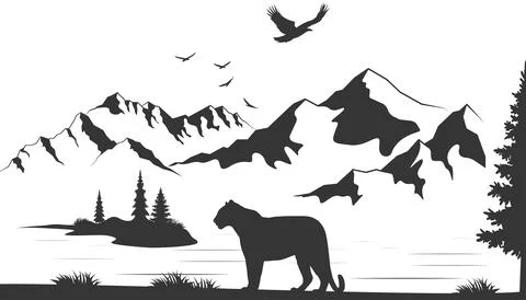 Tropical jungle, forest landscape vector illustration. Cartoon flat nature of Stock Illustration