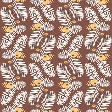 Tropical jungle seamless pattern palm leaf, brown beige color Illustrazione stock