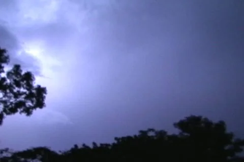 Tropical Jungle Thunderstorm blue cloud to cloud lightning 4x3 Stock Footage 8764221