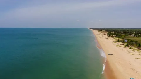 Tropical landscape with a beautiful beach. Stock Footage 223046689