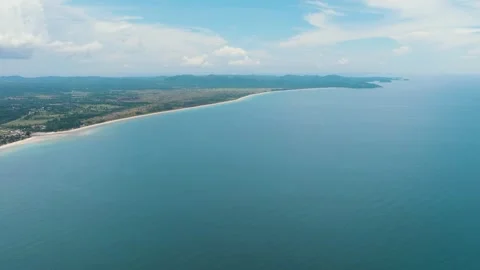 Tropical landscape with beautiful sandy beach. Borneo, Malaysia. Stock Footage 241735692