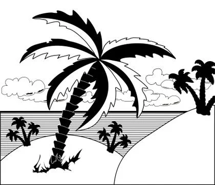 Tropical landscape Stock Illustration