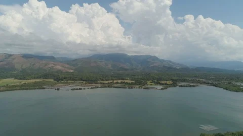 Tropical landscape, mountains, lake. Stock Footage 101455739