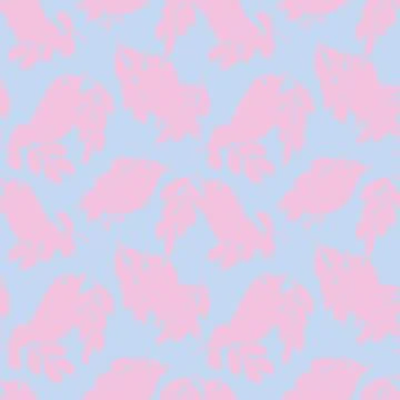Tropical Leaf and sparrows Seamless Pattern Design Stock Illustration