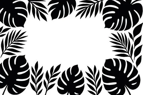 Tropical leaf border with empty space for text and design Illustrazione stock