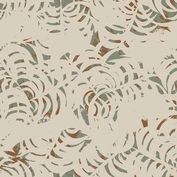 Tropical Leaf Brush Strokes Seamless Pattern Design - イラスト素材