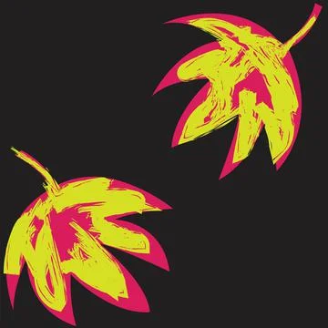 Tropical Leaf Brush Strokes Seamless Pattern Design - Stock Illustration