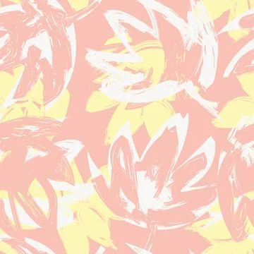 Tropical Leaf Brush Strokes Seamless Pattern Design - イラスト素材
