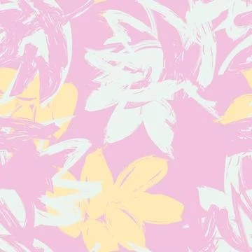 Tropical Leaf Brush Strokes Seamless Pattern Design - Stockillustratie