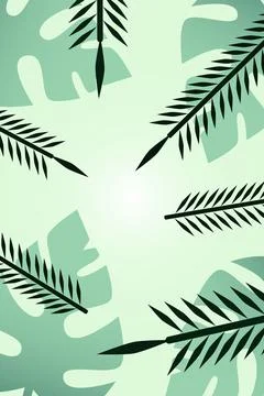 Tropical Leaf Canopy Seamless Botanical Pattern Background Stock Illustration
