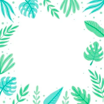 Tropical leaf frame for text decoration. Vector illustration. 库存插图