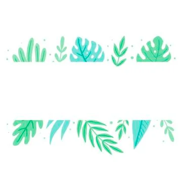 Tropical leaf frame for text decoration. Vector illustration. 스톡 일러스트