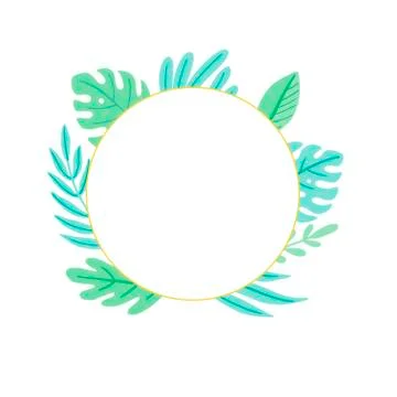 Tropical leaf frame for text decoration. Vector illustration. Stock-Illustration
