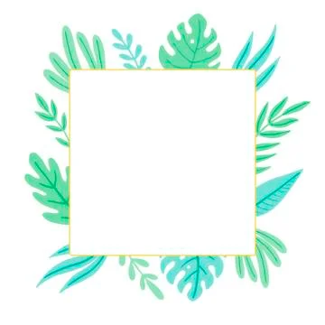 Tropical leaf frame for text decoration. Vector illustration. Stock-Illustration