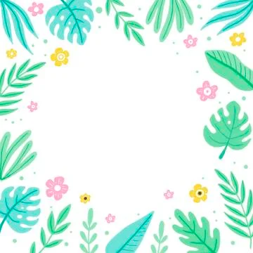 Tropical leaf frame for text decoration. Vector illustration. 스톡 일러스트