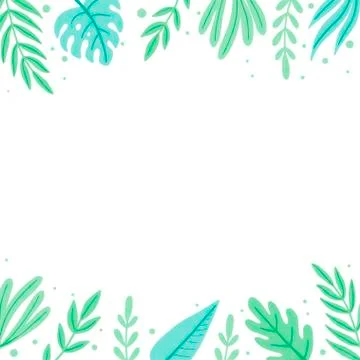 Tropical leaf frame for text decoration. Vector illustration. Stock Illustration