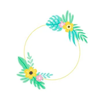 Tropical leaf frame for text decoration. Vector illustration. Stock-Illustration