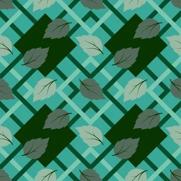 Tropical leaf in geometric shape seamless repeat pattern,design for fabric,te Stock Illustration