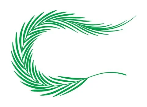 Tropical leaf, palm frond, laurel wreath, olive tree branch frame Stock Illustration