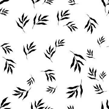 Tropical leaf pattern. Black and white pattern Stock Illustration