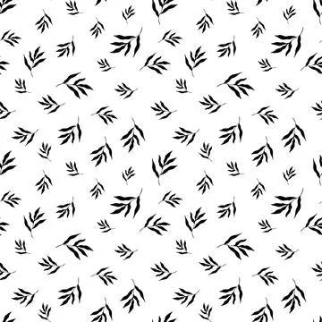 Tropical leaf pattern. Black and white pattern Stock Illustration