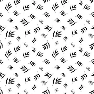 Tropical leaf pattern. Black and white pattern Stock Illustration