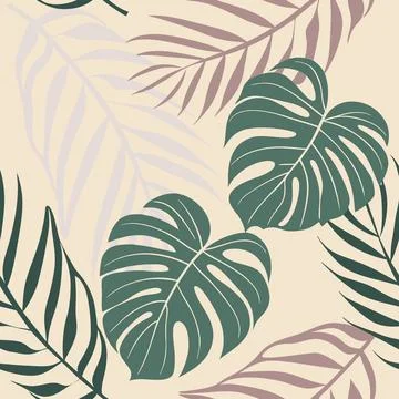 Tropical Leaf Pattern Design 库存插图