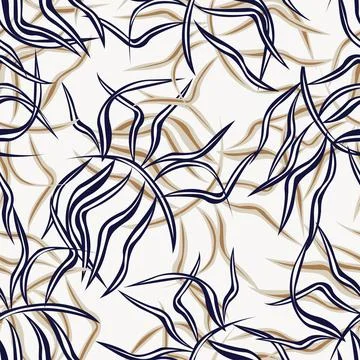 Tropical Leaf Seamless Pattern Design Illustrazione stock