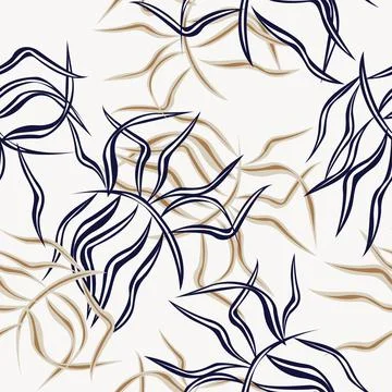 Tropical Leaf Seamless Pattern Design Illustrazione stock