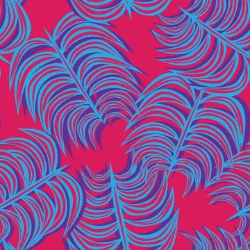 Tropical Leaf Seamless Pattern Design Stock Illustration