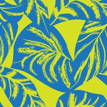 Tropical Leaf Seamless Pattern Design Stock Illustration