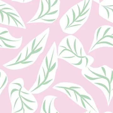 Tropical Leaf Seamless Pattern Design Stock Illustration