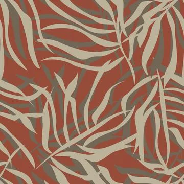 Tropical Leaf Seamless Pattern Design Stock Illustration