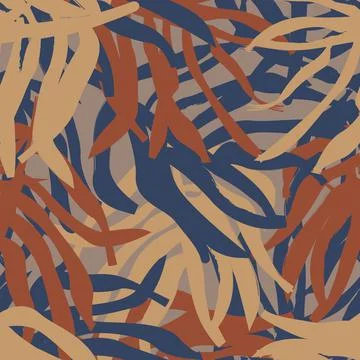 Tropical Leaf Seamless Pattern Design Stock Illustration