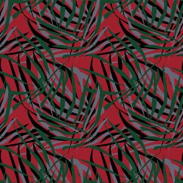 Tropical Leaf Seamless Pattern Design Stock Illustration