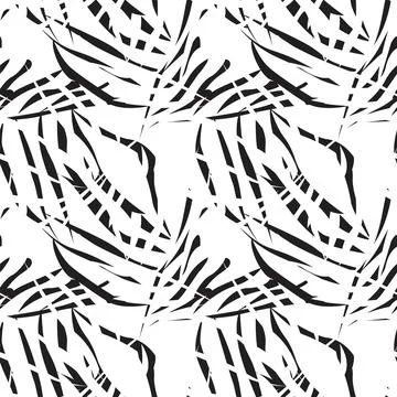 Tropical Leaf Seamless Pattern Design Stock Illustration