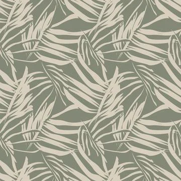 Tropical Leaf Seamless Pattern Design Stock Illustration